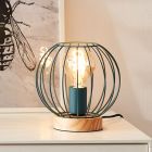 Industriálna stolová lampa modrá, Donato, s vypínačom