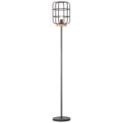 Industriálna stojaca lampa čierna, Taede, s vypínačom