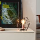 Industriálna stolová lampa medená, Noelle, s vypínačom