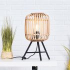 Industriálna stolová lampa hnedá, Brain, s vypínačom