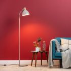 Rustikálna stojaca lampa taupeová, Thalina, s vypínačom
