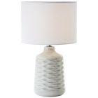 Retro stolová lampa sivá, Roelf, s vypínačom