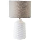 Retro stolová lampa biela, Roelf, s vypínačom