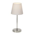 Textílná stolová lampa biela, Neyomi, s vypínačom