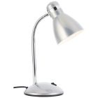 Plastová lampa na písací stôl strieborná, Santana, s vypínačom