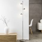 Kovová stojaca lampa chrómová, Blake, s vypínačom