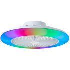 Moderný stropný ventilátor biely, Sofieke, 40W, RGBW LED, s diaľkovým ovládaním