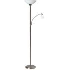 Moderná stojaca lampa na čítanie chrómová, Bernd, s vypínačom