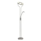 Dizajnová stojaca lampa na čítanie chrómová, Izabela, 18 W, LED 3000 K, s vypínačom