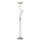 Moderná stojaca lampa na čítanie chrómová, Joann, 18 W, LED 3000 K, s vypínačom