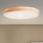 Drevená stropná lampa moderná, Asude, 60 W, LED nastaviteľný od teplej po studenú bielu, s diaľkovým ovládačom