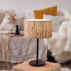 Rustikálna stolová lampa béžová, Wenda, s vypínačom