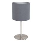 Textílná moderná stolová lampa sivá, Abano, s vypínačom