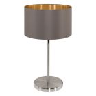 Textílná moderná stolová lampa hnedá, Terme, s vypínačom