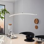 Hliníkové moderné visiace svietidlo chrómové, Arantxa, 14 W, LED 3000 K