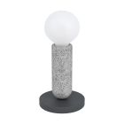 Oceľová rustikálna stolová lampa antracitá, Patrycja, s vypínačom