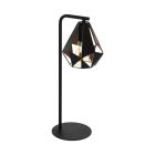 Oceľová dizajnová stolová lampa čierna, Acri, s vypínačom