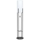 Oceľová retro stojaca lampa čierna, Patty, s vypínačom