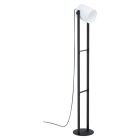 Drevená moderná stojaca lampa čierna, Kaspar, s vypínačom