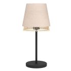 Textílná stolová lampa béžová, Ruby, s vypínačom