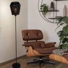 Papierová stojaca lampa čierna, Caine, s vypínačom