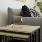 Oceľová vintage stolová lampa hnedá, Tjitte, s vypínačom