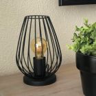 Kovová moderná stolová lampa čierna, Kitana, s vypínačom