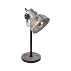 Drevená industriálna stolová lampa hnedá, Angelina, s vypínačom