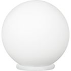 Sklenená stolová lampa strieborná, Dave, s vypínačom