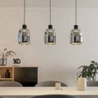 Sklenené moderné smart závesné svietidlo čierne, Tamika, 3,7 W, LED RGBW