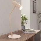 Oceľová moderná lampa na písací stôl béžová, Vahid, s vypínačom