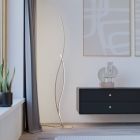 Oceľová dizajnová stojaca lampa hnedá, Tevin, 20 W, LED 4000 K, s vypínačom