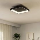 Plastové moderné stropné svietidlo čierne, Shauni, 12 W, LED nastaviteľný od teplej po studenú bielu, s diaľkovým ovládačom