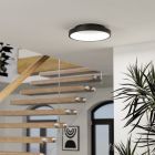 Oceľové moderné smart stropné svietidlo čierne, Shauni, 19,6 W, LED RGBW, s diaľkovým ovládačom