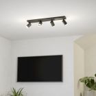 Hliníkové moderné smart stropné svietidlo čierne, Mayke, 3,7 W, LED RGBW