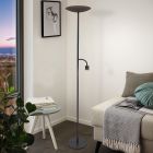 Oceľová moderná stojaca lampa čierna, Crijn, 26,5 W, LED 2700 K, s dotykovým stmievačom