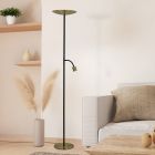 Oceľová moderná stojaca lampa mosadzná, Crijn, 26,5 W, LED 2700 K, s dotykovým stmievačom