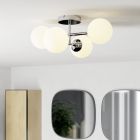 Oceľové moderné stropné svietidlo chrómové, Cornee, 4,2 W, LED 2700 K, IP44