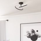 Oceľové dizajnové stropné svietidlo čierne, Minh, 12 W, LED white switch