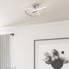Oceľové dizajnové stropné svietidlo chrómové, Minh, 12 W, LED white switch