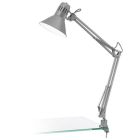 Plastová lampa na klip strieborná, Jordin, s vypínačom