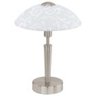 Oceľová klasická stolová lampa niklová, Adi, s dotykovým stmievačom