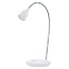 Plastová lampa na písací stôl biela, Matteo, 3 W, LED 3000 K, s vypínačom
