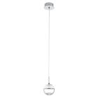 Sklenené dizajnové visiace svietidlo chrómové, Jorg, 5 W, LED 3000 K