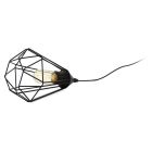 Kovová industriálna stolová lampa čierna, Costel, s vypínačom