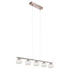 Sklenené moderné visiace svietidlo niklové, Riviera, 3 W, LED 3000 K