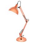 Kovová industriálna lampa na písací stôl medená, Josha, s vypínačom