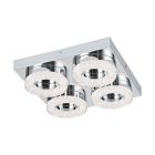 Plastové moderné nástenné svietidlo chrómové, Arjo, 4 W, LED 3000 K