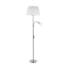 Textílná stojaca lampa na čítanie niklová, Arris, s vypínačom
