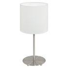 Textílná moderná stolová lampa biela, Abano, s vypínačom